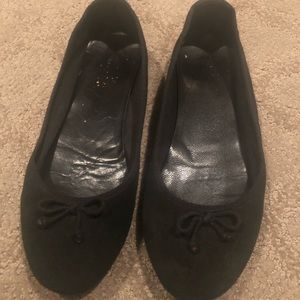 Black suede flats